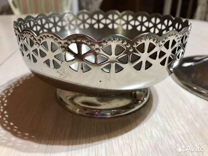 Конфетница мельхиор СССР, винтаж