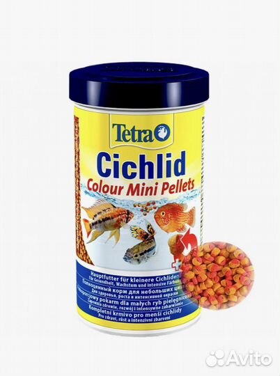 Корм тетра/tetra cichlid colour mini pellets