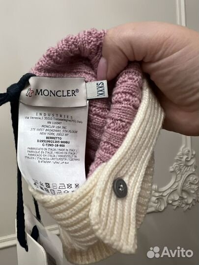 Moncler шапка 100 шерсть от 3м до 1,5 лет