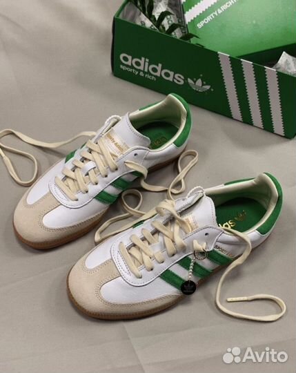 Кроссовки adidas samba sporty & rich White Green