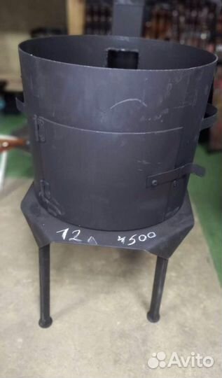 Пeчь c трyбой 3мм для кaзана 12л