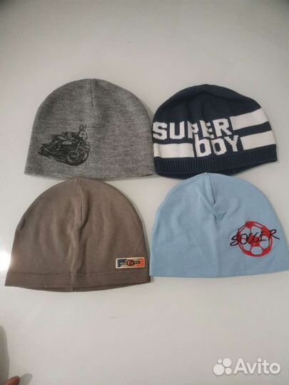 Шапки детские для мальчиков 2-4года цена за 4шт