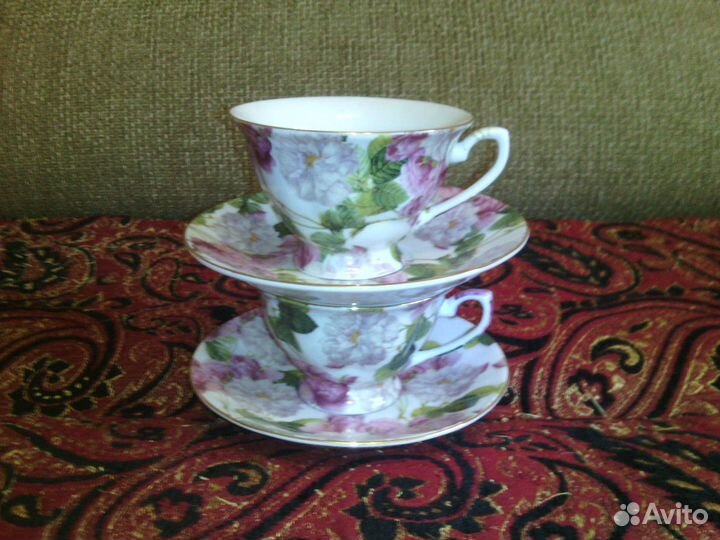 Чайно-кофейные пары Пионы (фарфор)