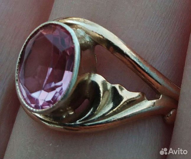 Кольцо серебро аметист 875 пробы СССР