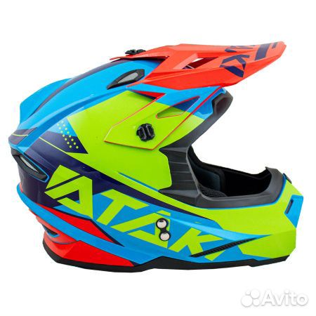 Шлем кроссовый ataki JK801 Splash(красный/синий)