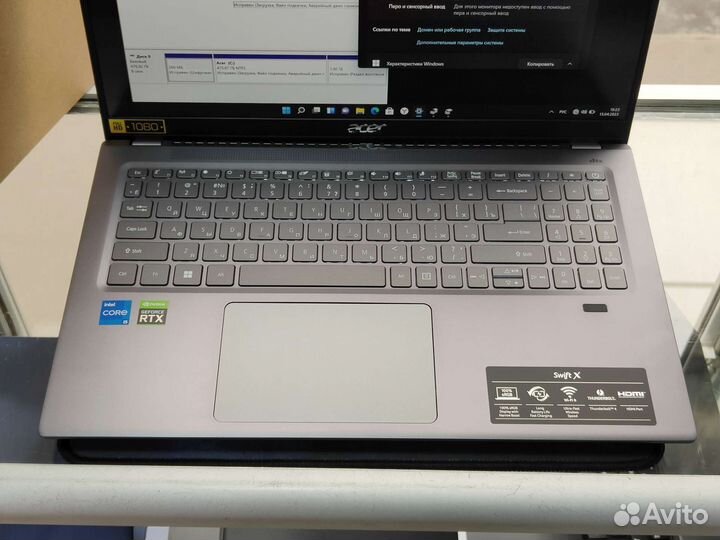 Игровой ноутбук acer Swift X RTX 3050Ti 16/512