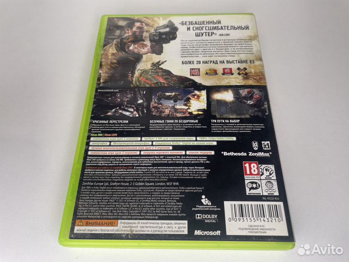 Rage Anarchy Edition XBox 360 (Оригинал \ PAL)