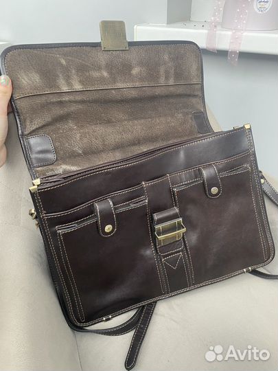 Мужской кожаный портфель Franchesco Molinary