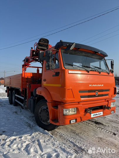 Бортовой грузовик КАМАЗ 65115 с КМУ Kanglim, 2020