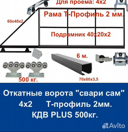 Откатные ворота 4х2 