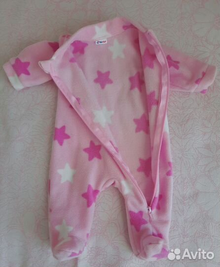 Флисовый комбинезон для девочки размер 56-62
