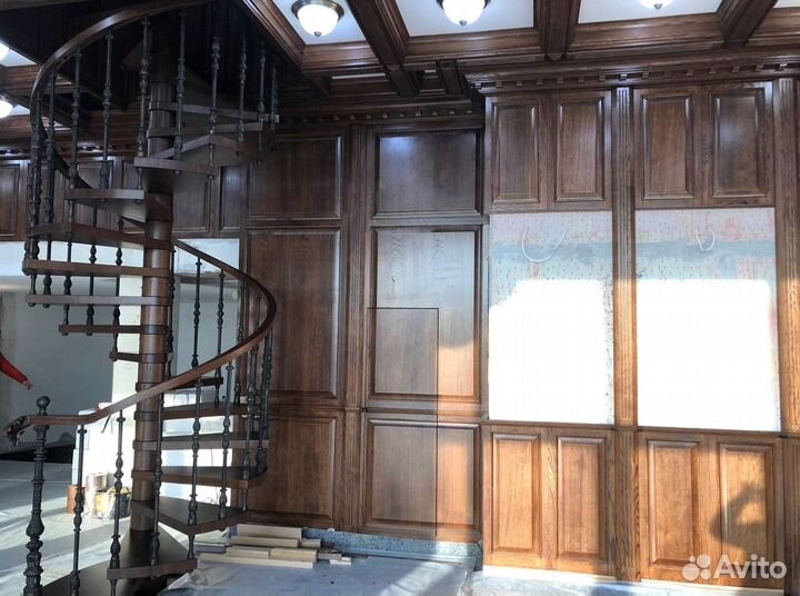 Деревянный потолок из массива дерева