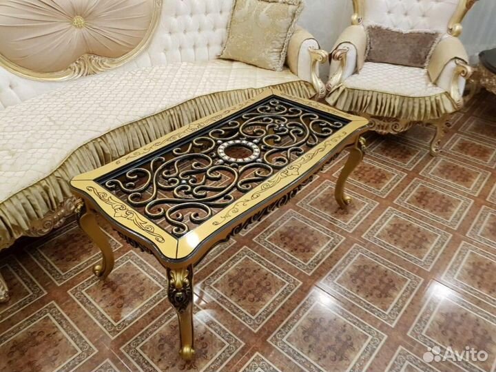 Журнальный стол «Узор» со стеклом