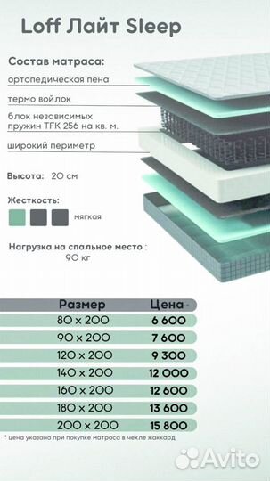 Матрас все размеры в наличии