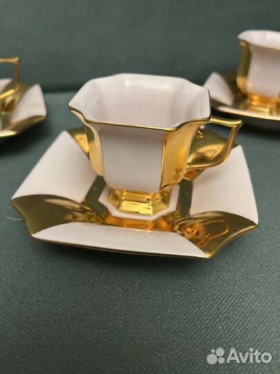 Кофейные пары 3 шт Розовый фарфор Чехия