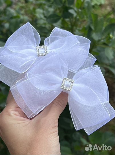 Банты для школы из органзы, замши