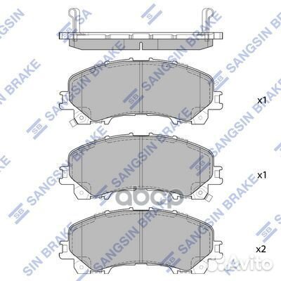 Колодки тормозные дисковые перед SP1714 Sangsin