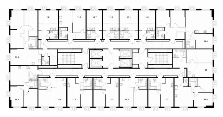 3-к. квартира, 78,3 м², 21/25 эт.