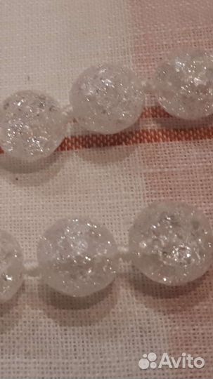 Бусы натуральный камень, сахарный, снежный кварц
