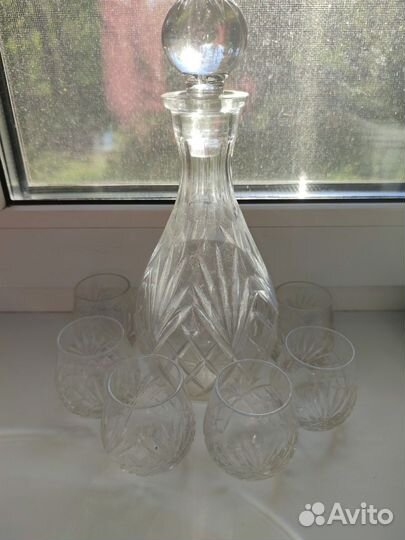 Фужеры для вина с графином из хрусталя