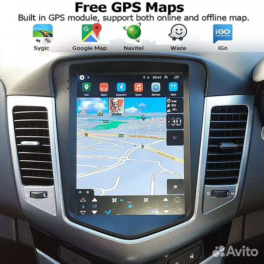 Магнитола для Chevrolet Cruze стиль Tesla 2008-12