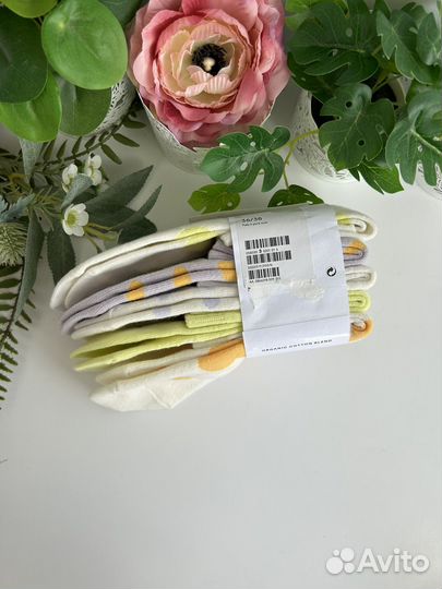 H&M носки 36/38, 23-24см, 5шт новые