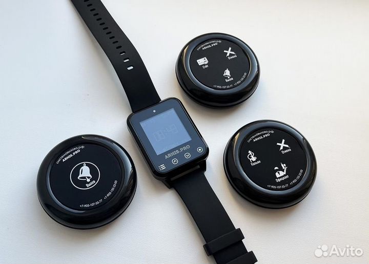 Кнопка вызова персонала/офцицианта Ультра и часы