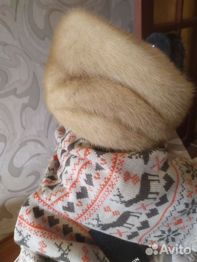 Шапка/шляпа женская,норка,шарф