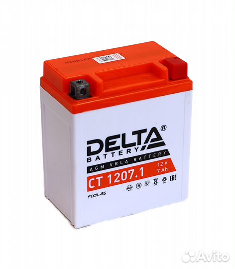 Аккумулятор delta ст-1207.1 зал о.п (YTX7L-BS)