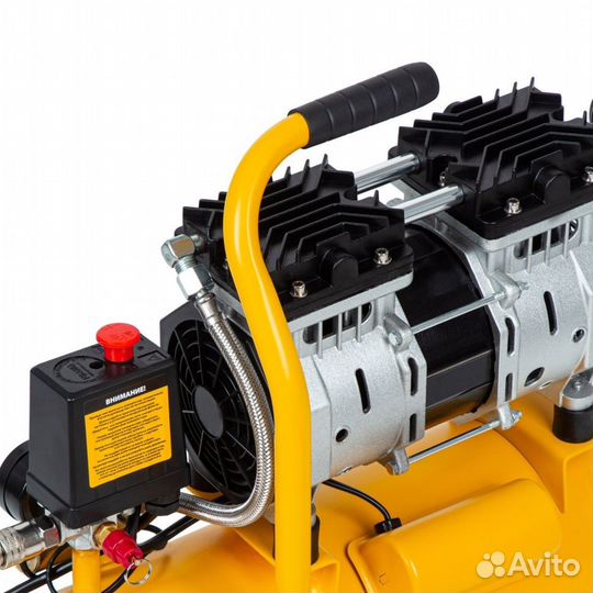 Denzel Компрессор DLS650/10 безмаслянный малошумный 650Вт 120л/мин ресивер 10л