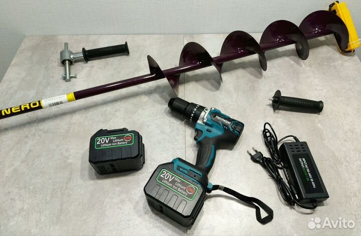 Ледобур Шуруповёрт 120Nm + Шнек Неро 150R, Адаптер