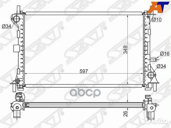 Радиатор Ford Focus 98-04 SG-FD0001-R Sat