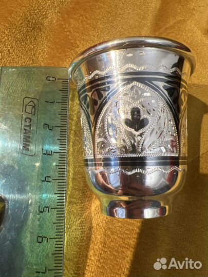 Рюмка стопка серебро 875 кубачинское 55 мл