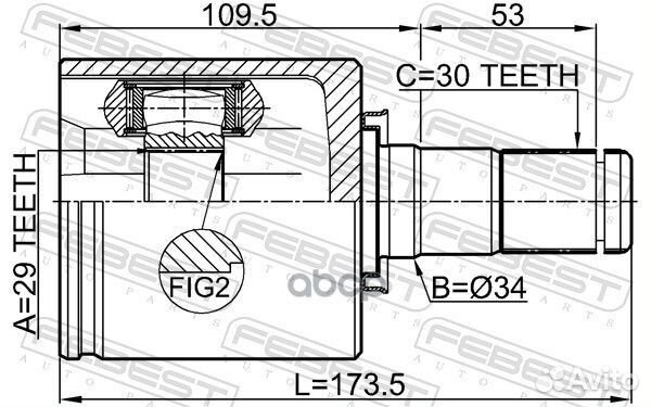 ШРУС внутренний левый 29x34x30 0211-T31LH Febest