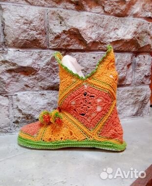 Носки-тапочки ручной вязки