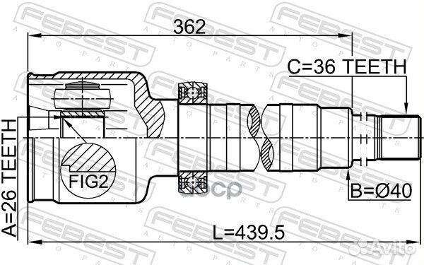 ШРУС внутренний правый 26X40X36 ford transit FY