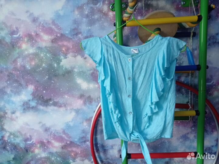 Блузка голубая 134