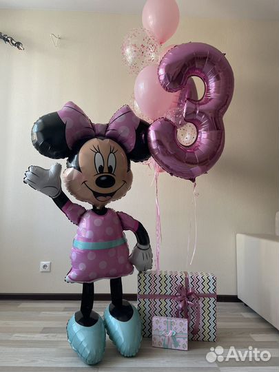 Надувные шары Мини Маус, Коржик, цифра 3