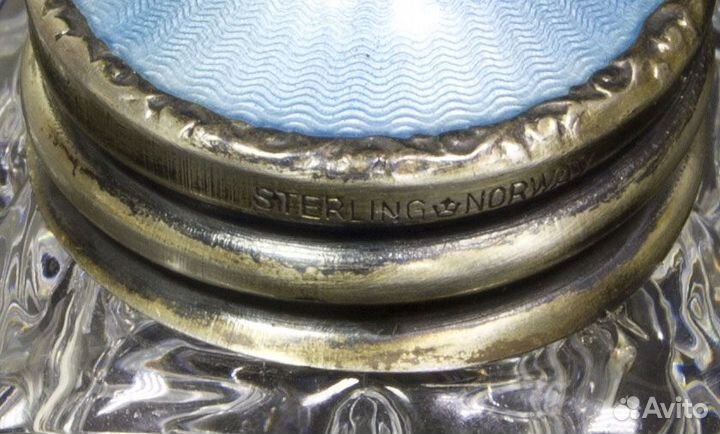 Набор баночек для специй, хрусталь, серебро 925 пр