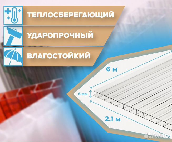 Сотовый поликарбонат Skyglass Желтый