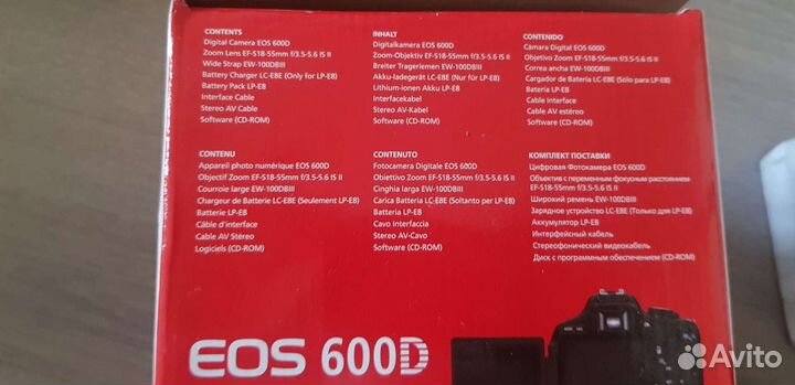 Зеркальный фотоаппарат canon eos 600d