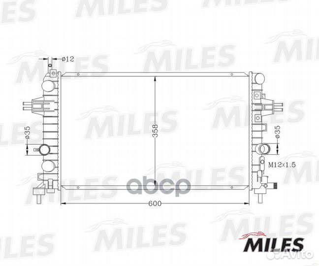 Радиатор opel astra H 1.6/1.8 04- acrb031 Miles
