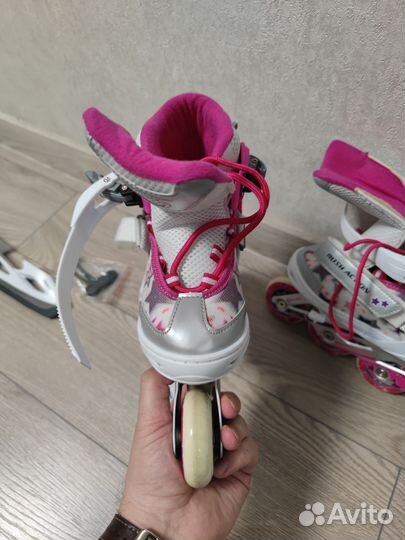 Ролики и коньки 2 в 1 Rush action р. 31-34