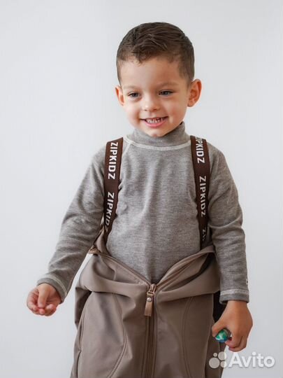 Новый softshell Zipkidz коричневый 86,92,98