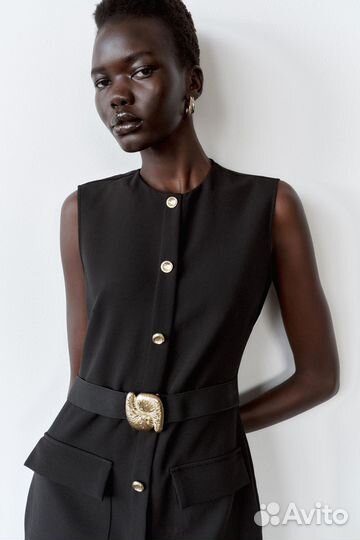 Платье миди Zara с ремнем