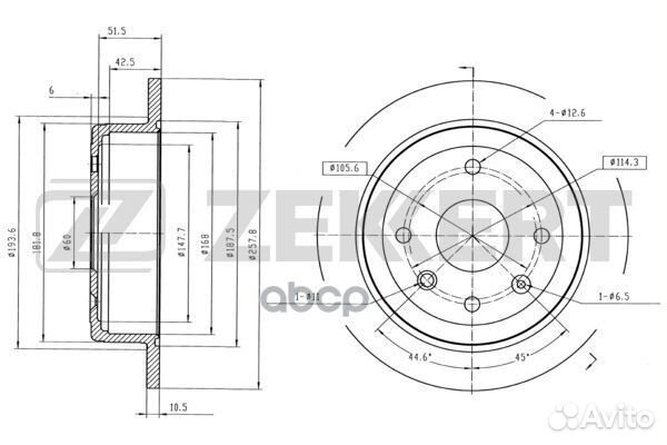 Диск торм. зад. Chevrolet Lacetti (J200) 05- D