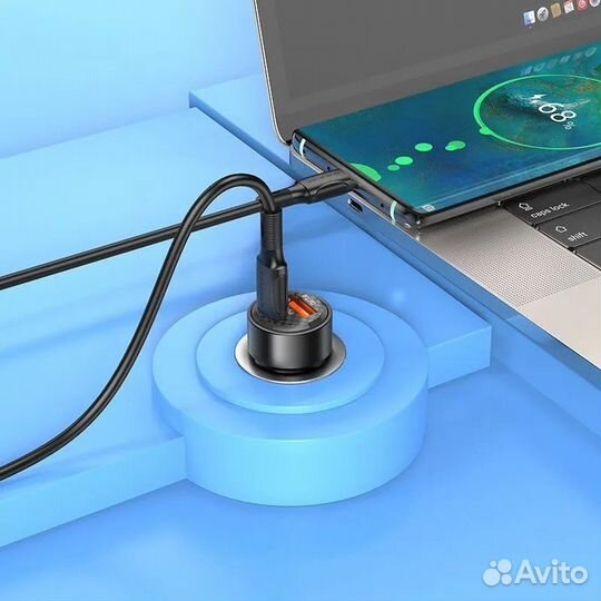 Авто Быстрая зарядка Borofone BZ20A + кабель USB-C