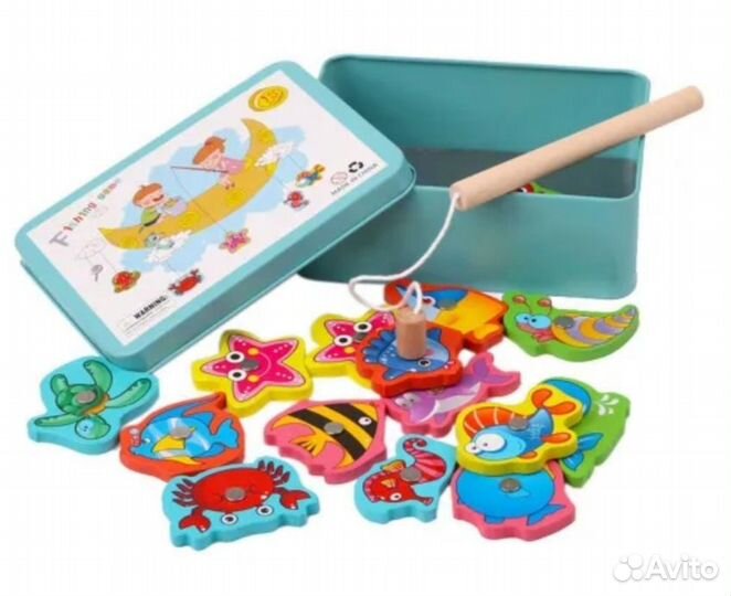 Игра магнитная рыбалка в металлической коробочке