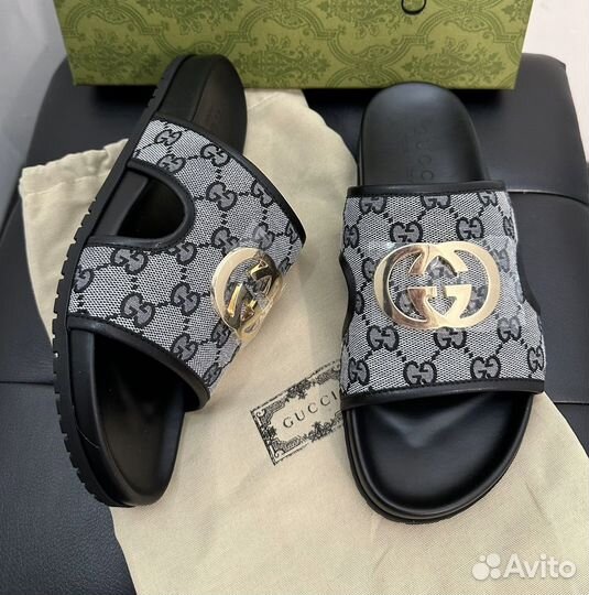 2 Цвета Мужские Шлепанцы Gucci Premium Качество