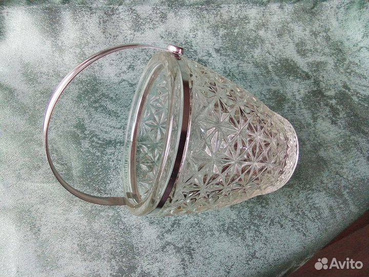 Стеклянное ведёрко для льда из СССР